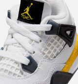 Air Jordan 4 Retro Rare Air Tour Yellow Infant Toddler Lifestyle Shoe - White/Dark Blue Grey/Black/Tour Yellow Free Shipping