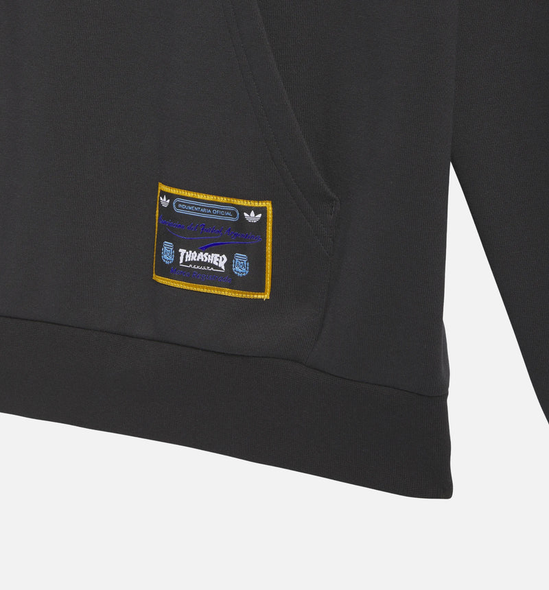 adidas KX4547 Argentina x Thrasher Mens Hoodie - Black
