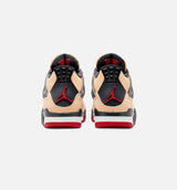 Air Jordan 4 Retro Grade School Lifestyle Shoe - Sesame/Fire Red/Black/White