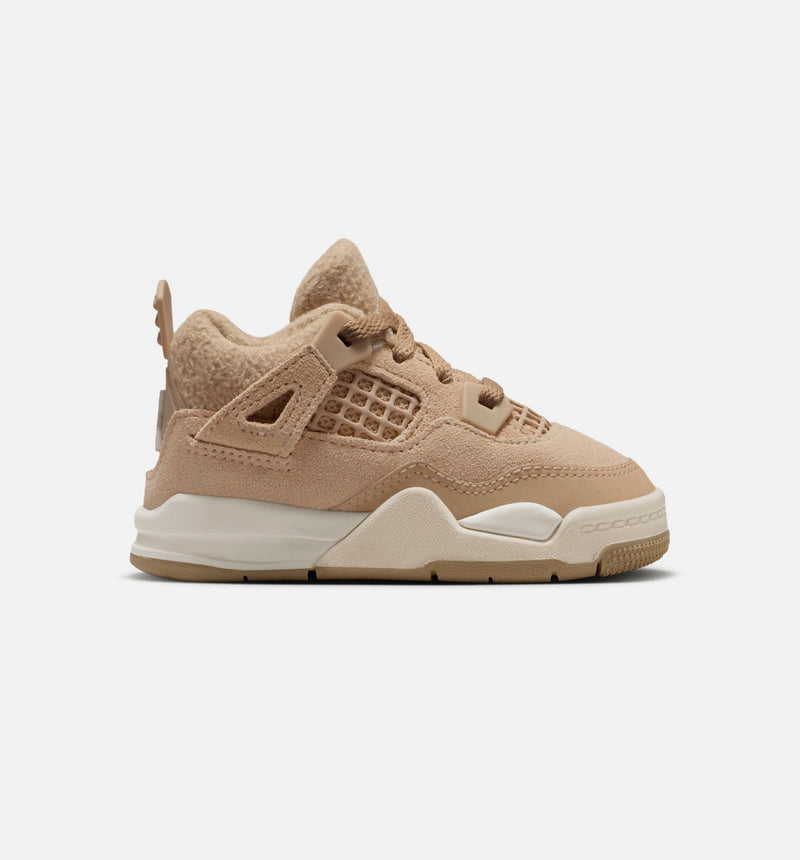 Air Jordan 4 Retro Cozy Girl Infant Toddler Lifestyle Shoe - Hemp/Light Orewood Brown