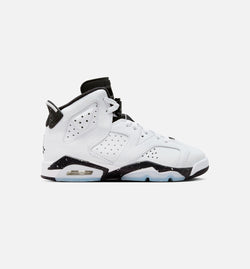 JORDAN 384665-112
 Air Jordan 6 Retro White & Black Grade School Lifestyle Shoe - White/Black Image 0