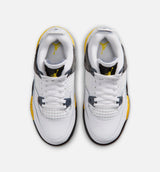 Air Jordan 4 Retro Rare Air Tour Yellow Preschool Lifestyle Shoe - White/Dark Blue Grey/Black/Tour Yellow Free Shipping