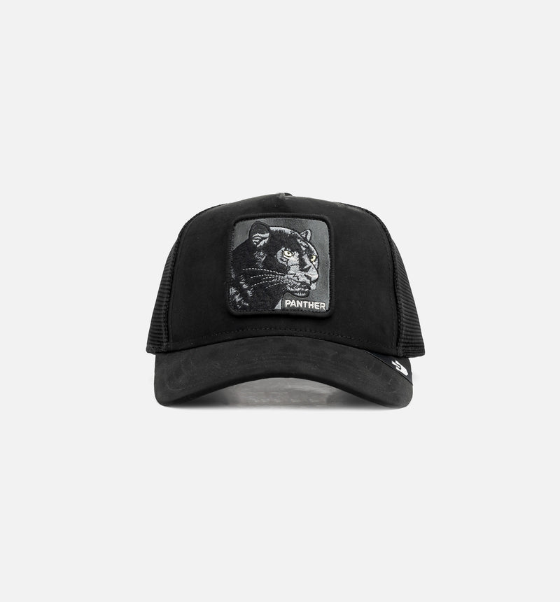 The Panther Suede Trucker Mens Hat - Black