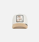 The Goat Suede Trucker Mens Hat - Tan/White