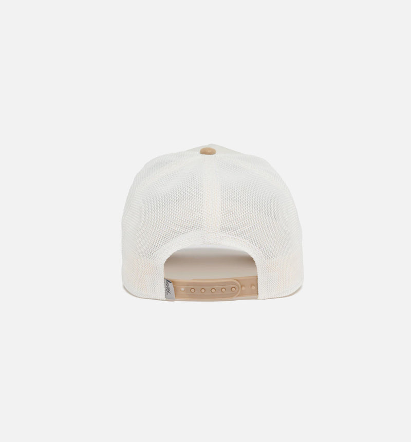 The Goat Suede Trucker Mens Hat - Tan/White