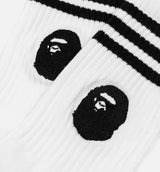 Bape Dame 9 Mens Socks - Black/White