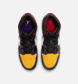 Air Jordan 1 Mid SE Grade School Lifestyle Shoe - True Red/White/Court Purple/Black