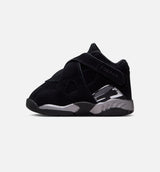 Air Jordan 8 Retro Chrome Black And Light Graphite Infant Toddler Lifestyle Shoe - Black/White/Light Graphite