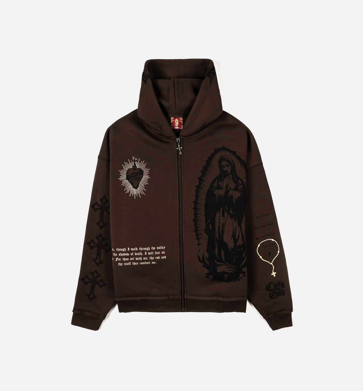 Cthdrl MRCZH201 The Ultimate Sacrifice Zip Up Mens Hoodie (Brown