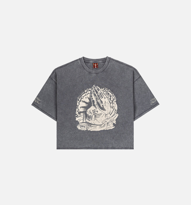 Keep The Faith Thermal Mens Short Sleeve Shirt - Grey/Beige