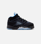 Air Jordan 5 Retro Black Carolina Infant Toddler Lifestyle Shoe - Black/University Blue/White Free Shipping