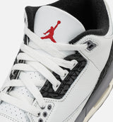 Air Jordan 3 Retro Cement Grey Grade School Lifestyle Shoe - Summit White/Fire Red/Cement Grey/Black