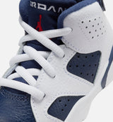 Air Jordan 6 Retro White and Midnight Navy Infant Toddler Lifestyle Shoe - White/Varsity Red/Midnight Navy