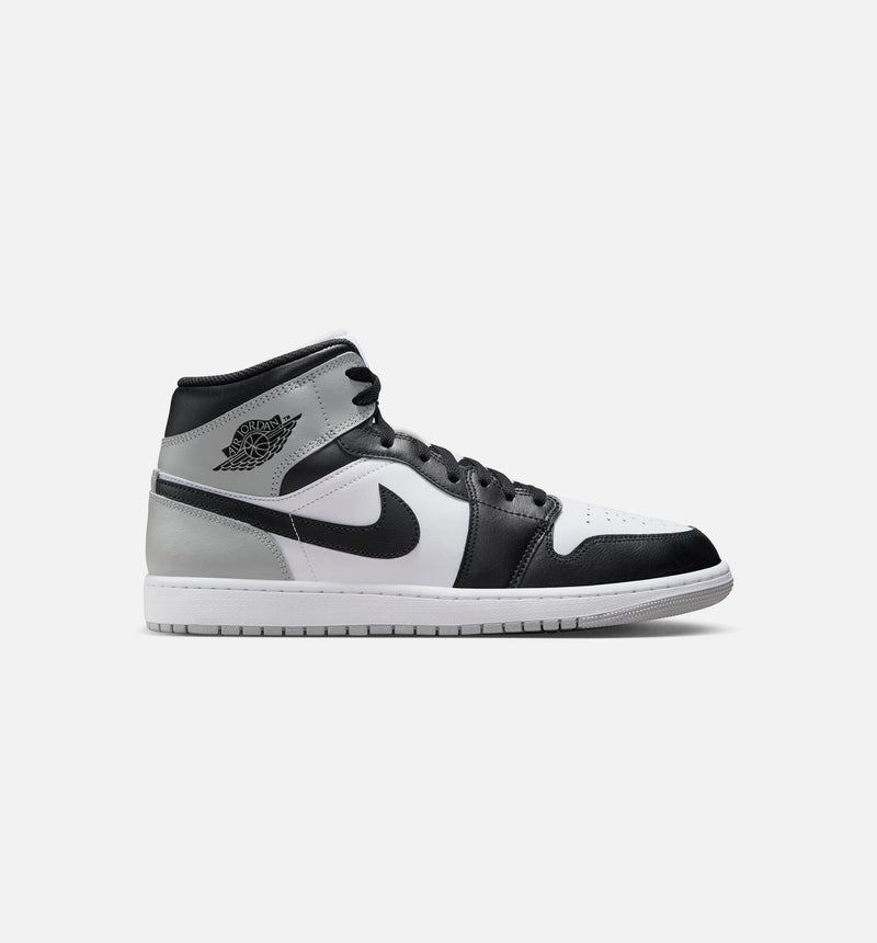 Air Jordan 1 Mid Mens Lifestyle Shoe - White/Black/Light Smoke Grey