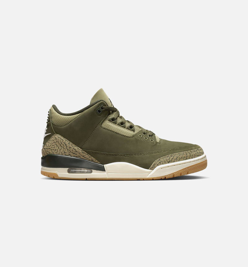 Air Jordan 3 Retro Medium Olive Mens Lifestyle Shoe - Medium Olive/Sequoia/Neutral Olive/Sail/Total Crimson