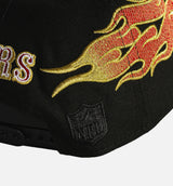 San Francisco 49ers Flames 9Fifty Snapback Mens Hat - Black/Red