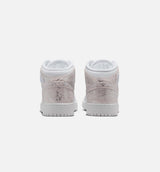 Air Jordan 1 Mid SE Grade School Lifestyle Shoe - White/Field Silver