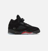 Air Jordan 5 Retro Halloween Grade School Lifestyle Shoe - Black/Picante Red/Glow N The Dark