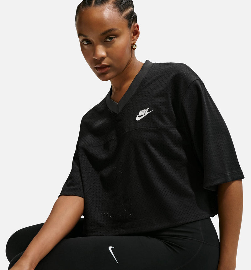 Nike IR1650-010 Sportswear Oversized Heritage Cropped Mesh Womens