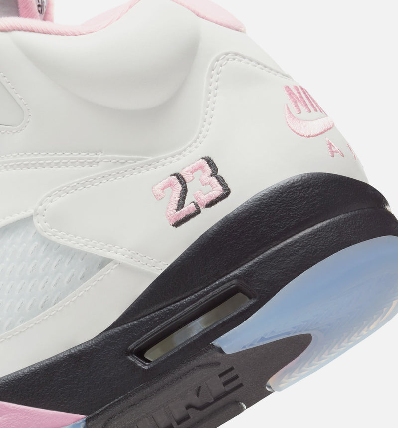 Air Jordan 5 Retro Medium Soft Pink Mens Lifestyle Shoe - White/Soft Pink/Black