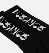 Tokyo Logo Mens Crew Socks - Black