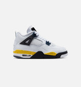 Air Jordan 4 Retro Rare Air Tour Yellow Grade School Lifestyle Shoe - White/Dark Blue Grey/Black/Tour Yellow Free Shipping