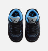 Air Jordan 5 Retro Black Carolina Infant Toddler Lifestyle Shoe - Black/University Blue/White Free Shipping