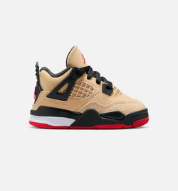 JORDAN IH2095-200
 Air Jordan 4 Retro Infant Toddler Lifestyle Shoe - Sesame/Fire Red/Black/White Image 0