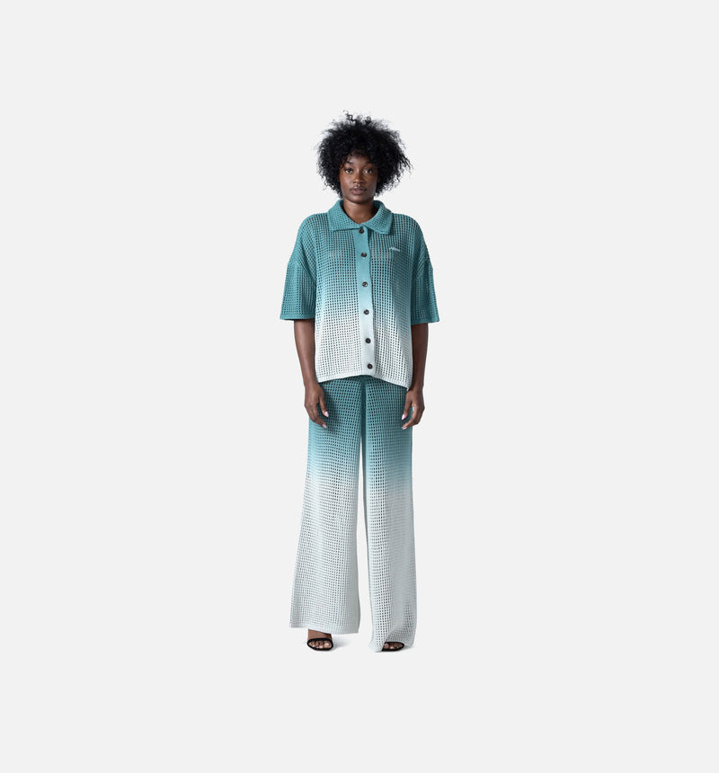 Crochet Ombre Womens Pants - Green