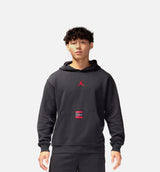 Brooklyn Fleece Pullover Mens Hoodie - Black/Red