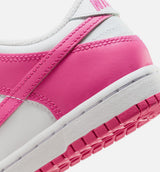 Dunk Low Laser Fuchsia Preschool Lifestyle Shoe - White/Laser Fuchsia