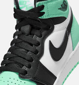 Air Jordan 1 Retro High OG Grade School Lifestyle Shoe - White/Black/Green Glow