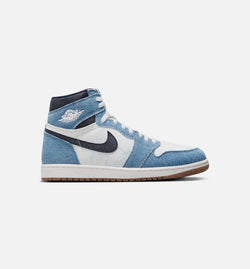 JORDAN FQ2947-100
 Air Jordan 1 Retro High OG Denim Mens Lifestyle Shoe - Summit White/Obsidian/Summit White/Gum Medium Brown Free Shipping Image 0