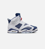 Air Jordan 6 Retro White and Midnight Navy Mens Lifestyle Shoe - White/Varsity Red/Midnight Navy