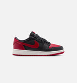 Air Jordan 1 Retro Low OG Banned Grade School Lifestyle Shoe - Black/Black/Varsity Red/Summit White Free Shipping