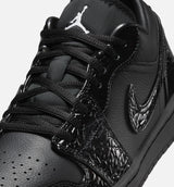Air Jordan 1 Low Patent Elephant Womens Lifestyle Shoe - Black/Black/White/Metallic Silver