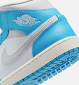 Air Jordan 1 Mid Dark Powder Blue Womens Lifestyle Shoe - Dark Powder Blue/Summit Grey/White