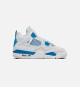 Air Jordan 4 Retro Industrial Blue Grade School Lifestyle Shoe - Off White/Industrial Blue/Neutral Grey