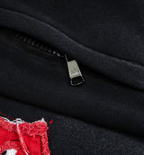 The Savior Straight Fleece Jogger Mens Pant - Black/Red
