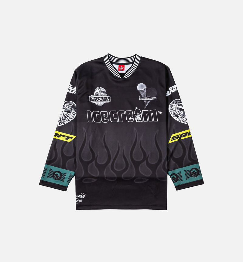 希少 ICECREAM ゲームシャツ サッカー NIGO BBC アイスクリーム Ice Cream 461-1310-BLK Good Food Long Sleeve Mens Jersey - Black