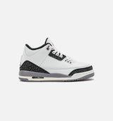 Air Jordan 3 Retro Cement Grey Grade School Lifestyle Shoe - Summit White/Fire Red/Cement Grey/Black