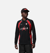 Jordan Flight Lng Sleeve Polo Mens Jersey - Black/University Red/University Red