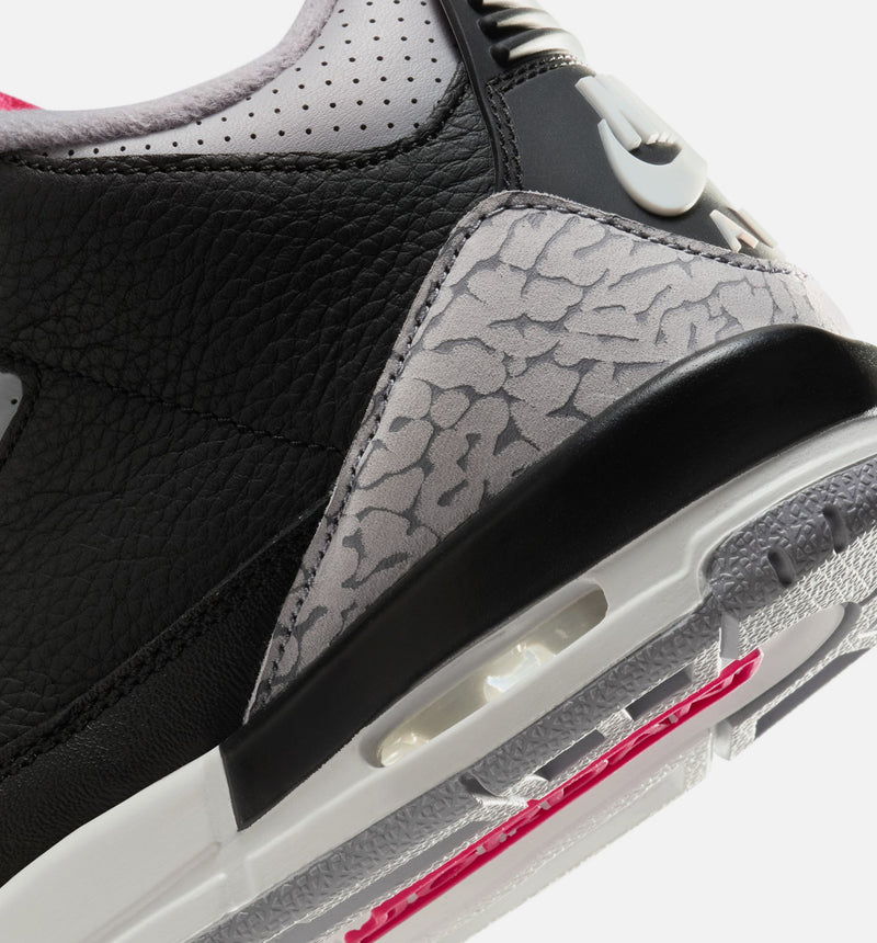 Air Jordan 3 Retro Black Cement Grade School Lifestyle Shoe - Black/Fire Red/Cement Grey/Summit White