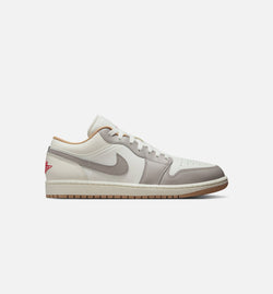 JORDAN 553558-169
 Air Jordan 1 Low Mens Lifestyle Shoe - Sail/Fire Red/College Grey/Hemp Image 0