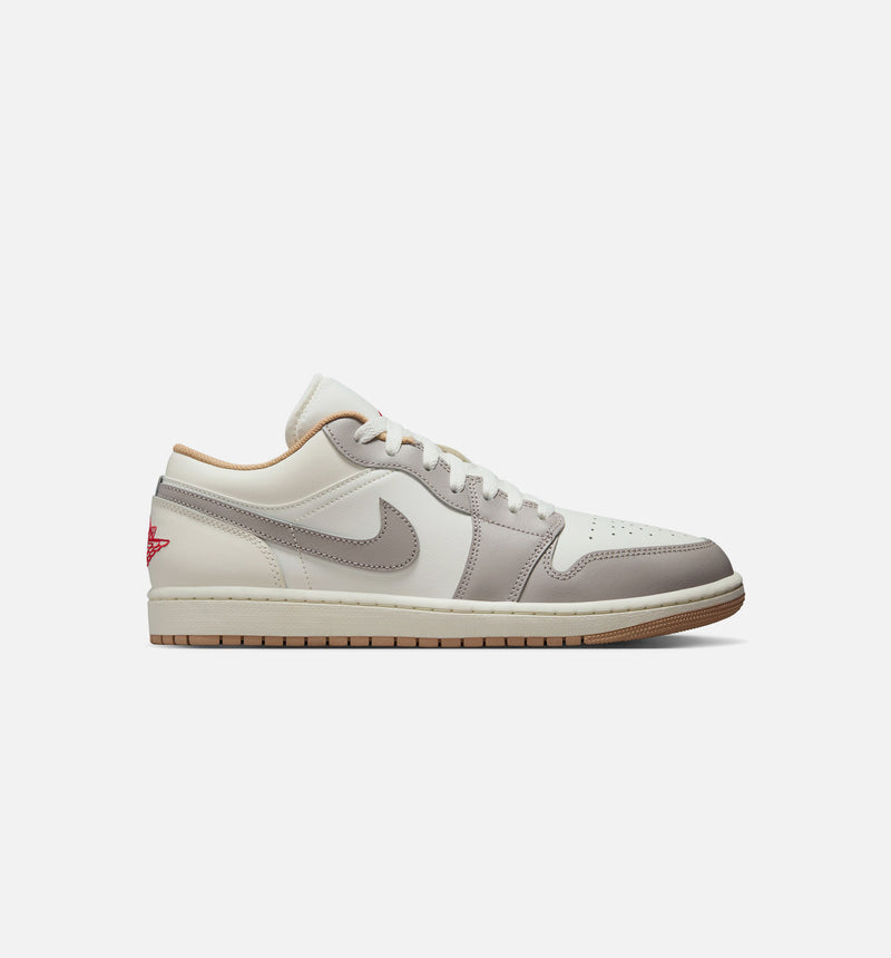 Air Jordan 1 Low Mens Lifestyle Shoe - Sail/Fire Red/College Grey/Hemp