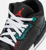 Air Jordan 3 Retro Black and Hyper Jade Grade School Lifestyle Shoe - Black/Siren Red/Hyper Jade/White