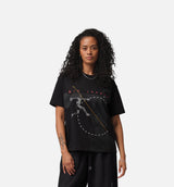 Flight Graphic Womens Short Sleeve Shirt - Black/Smoke Grey