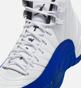 Air Jordan 12 Retro White and Game Royal Grade School Lifestyle Shoe - White/Black/Game Royal