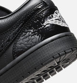 Air Jordan 1 Low Patent Elephant Womens Lifestyle Shoe - Black/Black/White/Metallic Silver
