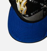 Golden State Warriors Flames 9Fifty Snapback Mens Hat - Black/Blue